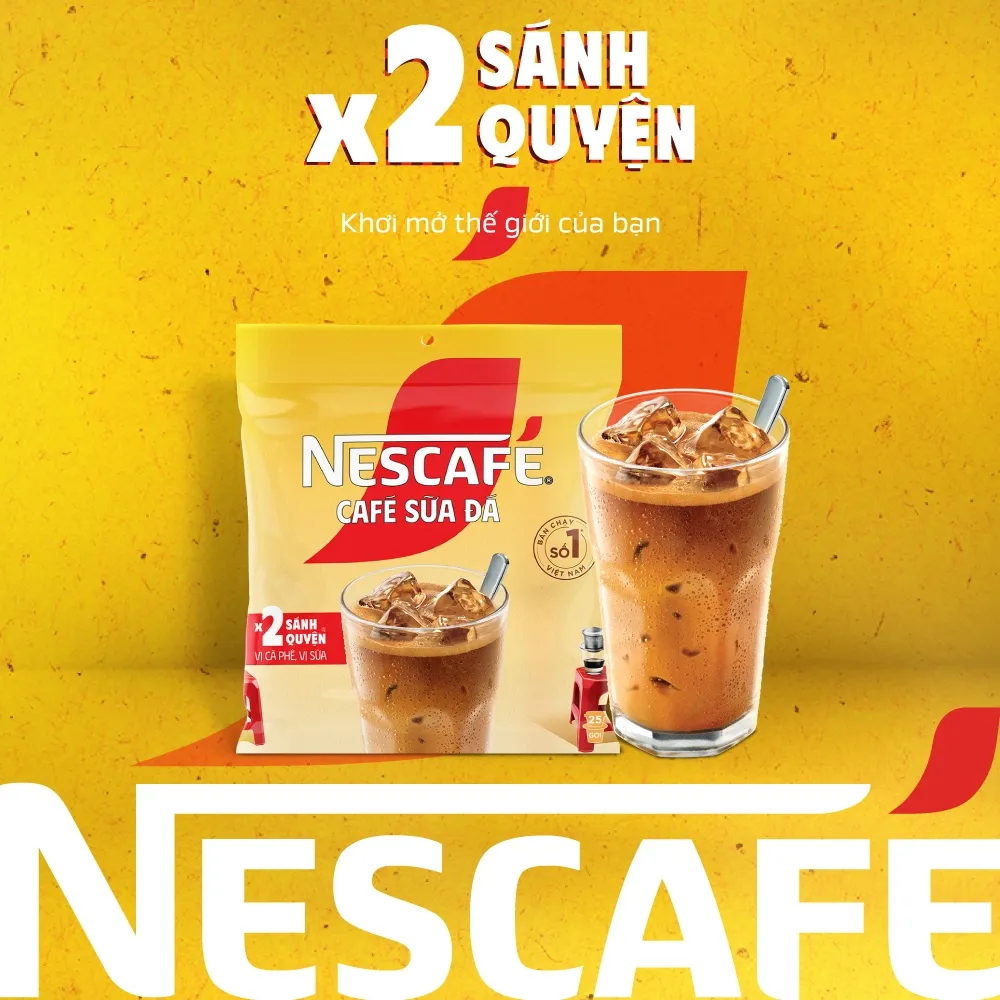 Ảnh Combo 3 Bịch Cà phê Hòa tan NESCAFÉ CAFÉ SỮA ĐÁ 25 gói Nhân đôi sánh quyện 2