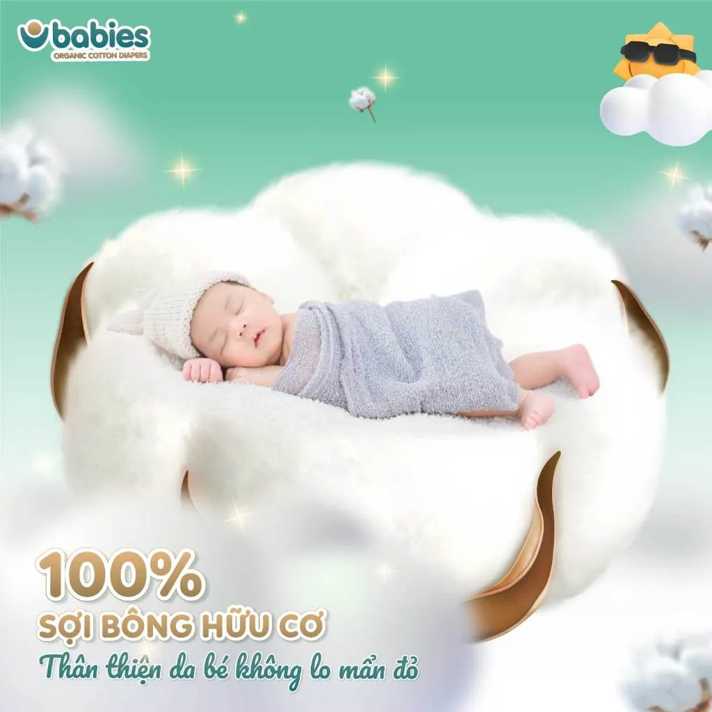 Ảnh Combo 3 Bịch Tã Bỉm Babies Organic Mỏng Thoáng, Siêu Thấm Hút, Size NB/S/M - Thương Hiệu Việt 3
