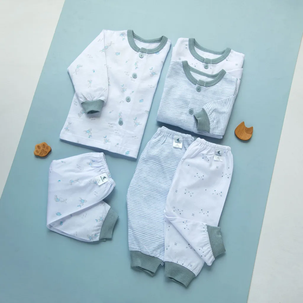 Ảnh Combo 3 Bộ Quần Áo Dài Sơ Sinh MIOMIO Cho Bé Trai, Bé Gái (Từ 0 - 24 Tháng), Vải Cotton 3