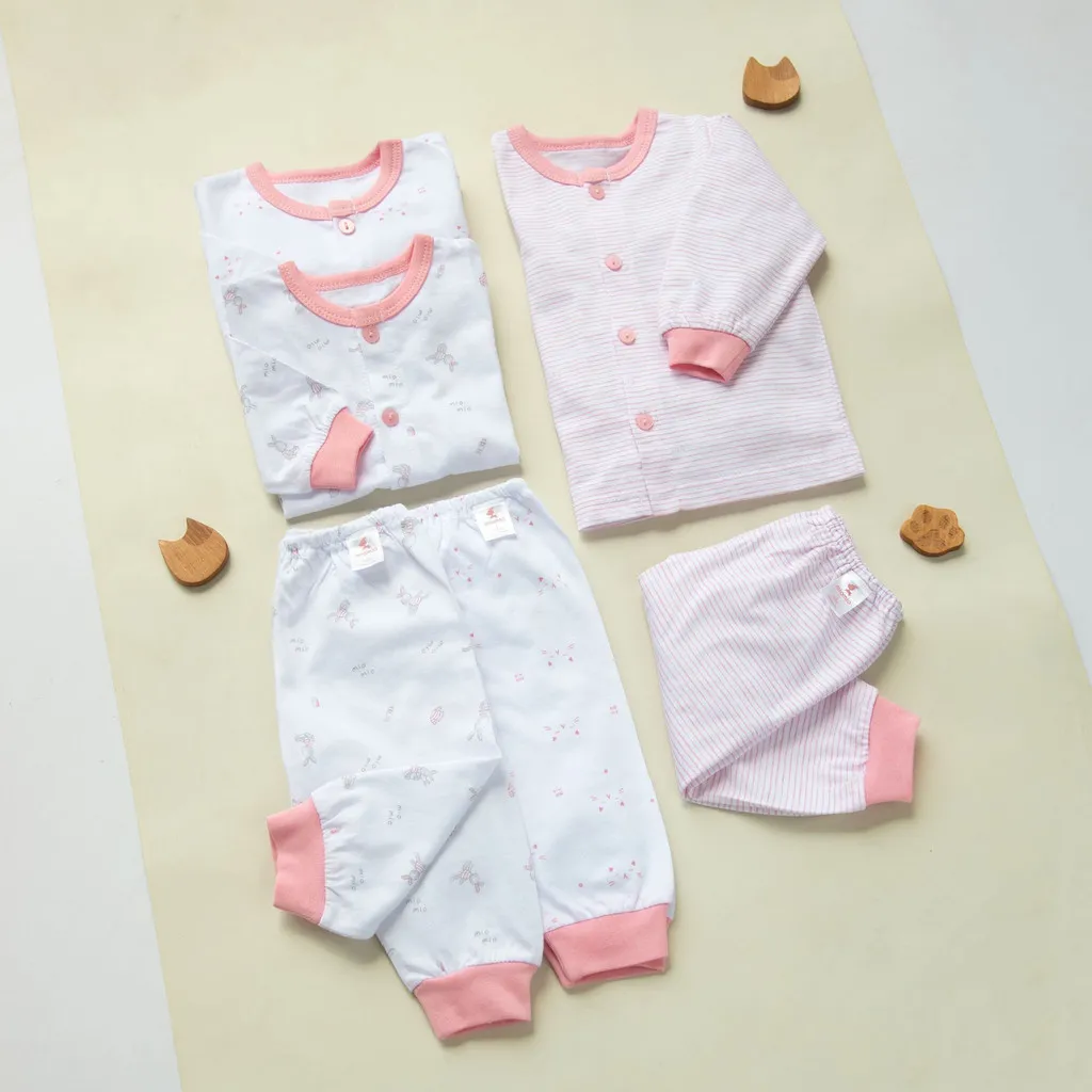 Ảnh Combo 3 Bộ Quần Áo Dài Sơ Sinh MIOMIO Cho Bé Trai, Bé Gái (Từ 0 - 24 Tháng), Vải Cotton 4