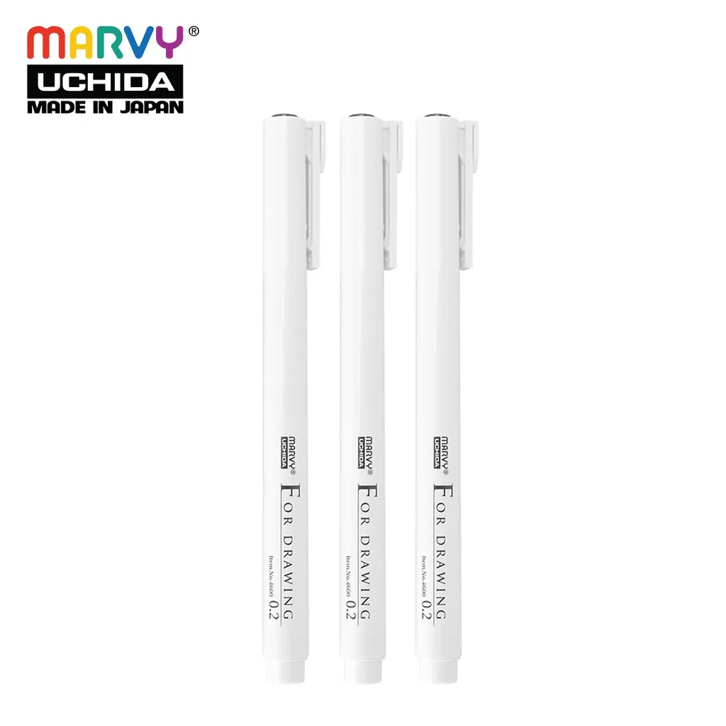 Ảnh Combo 3 Bút Line Đi Nét Chuyên Nghiệp Marvy Uchida 4600 1