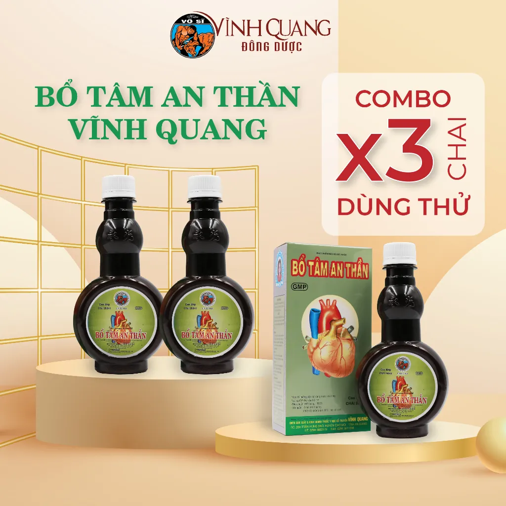 Ảnh Combo 3 chai Bổ Tâm An Thần VĨNH QUANG - Dễ ngủ, ngủ ngon và sâu - chai 280ml 1