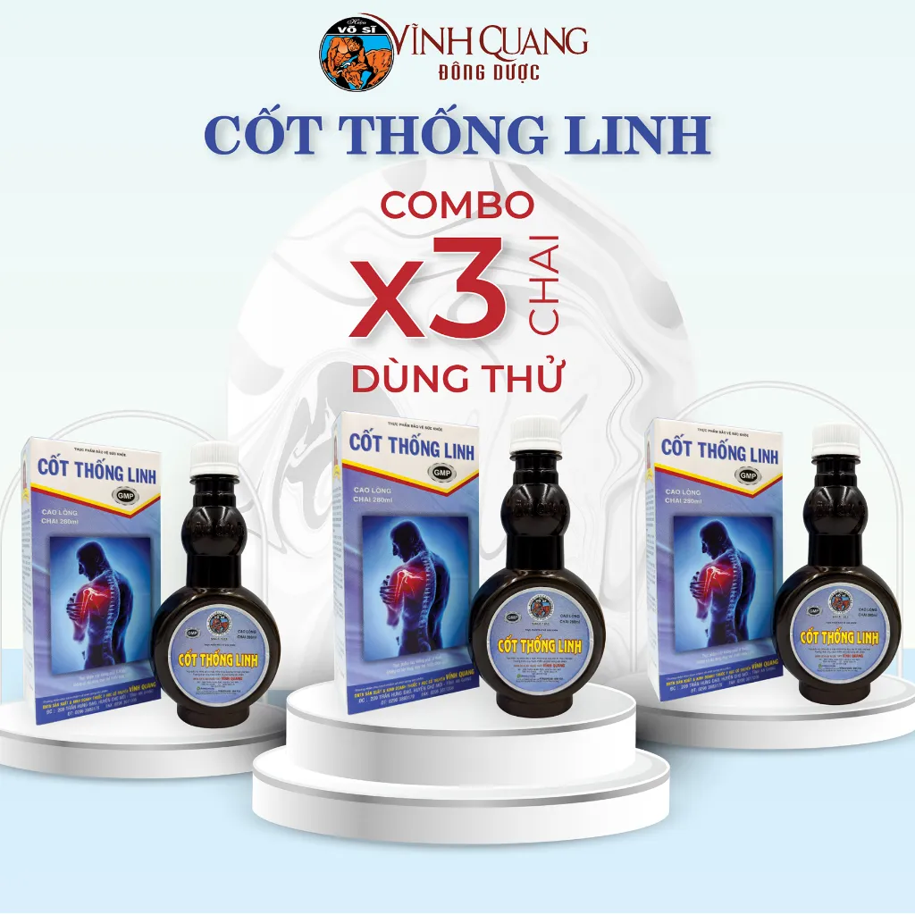Ảnh Combo 3 chai Cốt Thống Linh VĨNH QUANG - Hoạt huyết, thấp khớp, đau lưng - chai 280ml 1