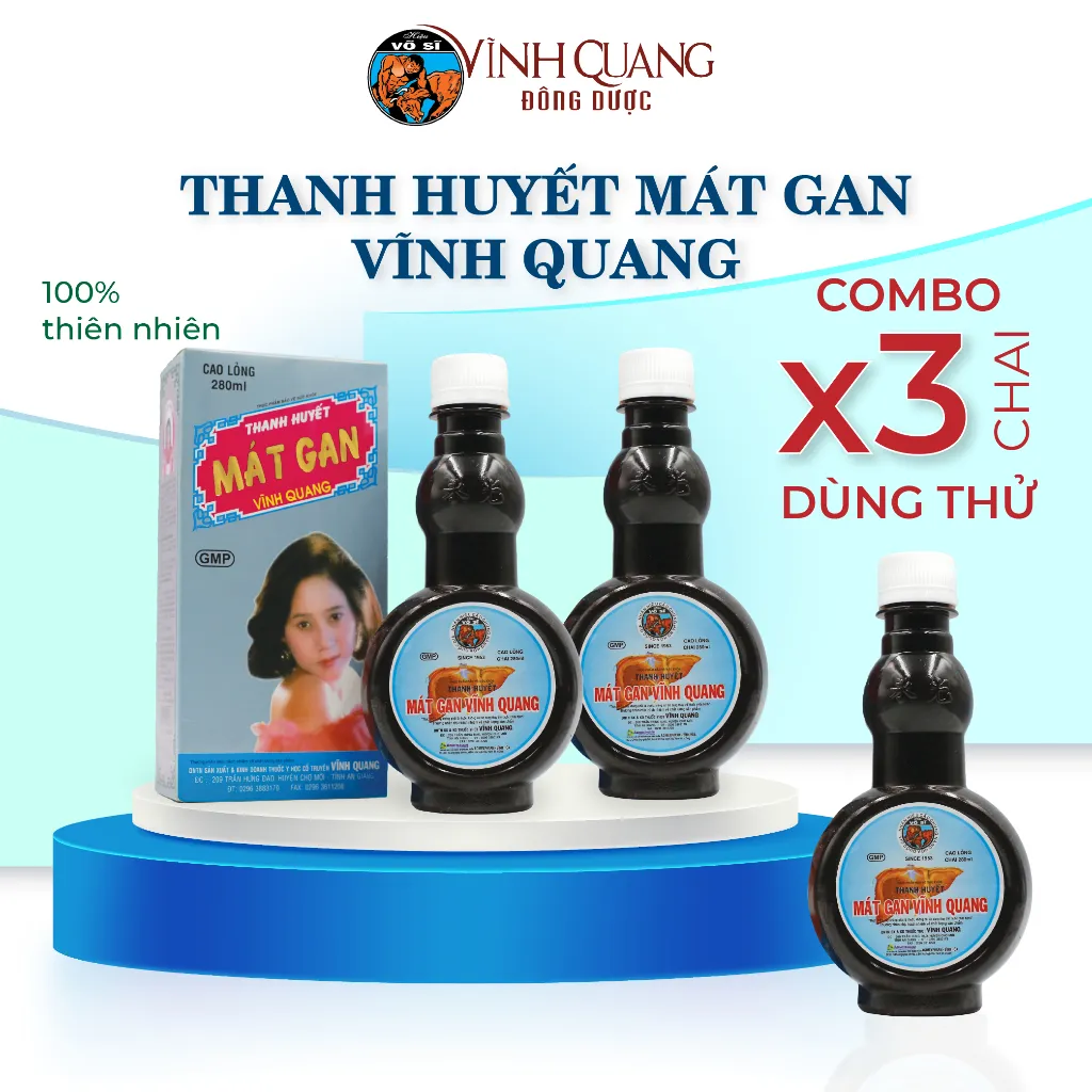 Ảnh Combo 3 chai Thanh Huyết Mát Gan VĨNH QUANG - Thanh nhiệt, mát gan - chai 280ml 1
