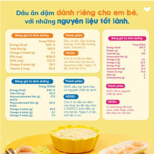 Ảnh Combo 3 dầu ăn dặm bổ não 30ml Mămmy, dầu Olive, dầu cá hồi, dầu hạt lanh bổ não cho bé 6 tháng 4