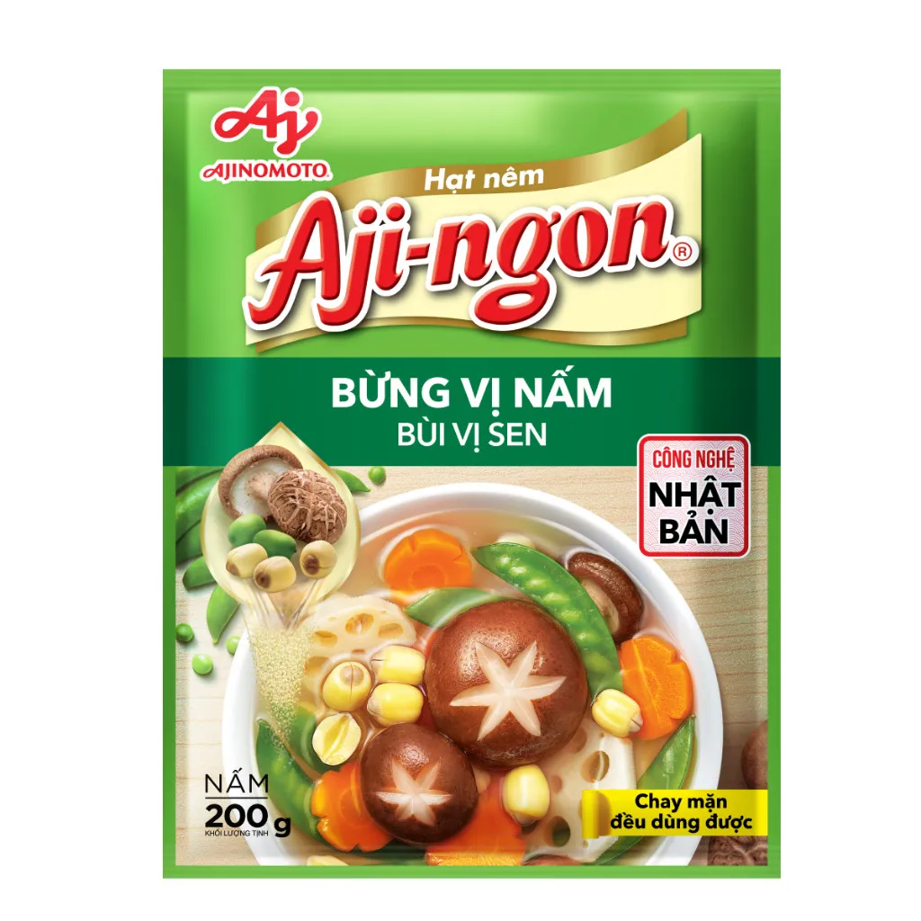 Ảnh Combo 3 Gói Hạt Nêm Aji-ngon® Nấm Hương và Hạt Sen 200g/Gói 1