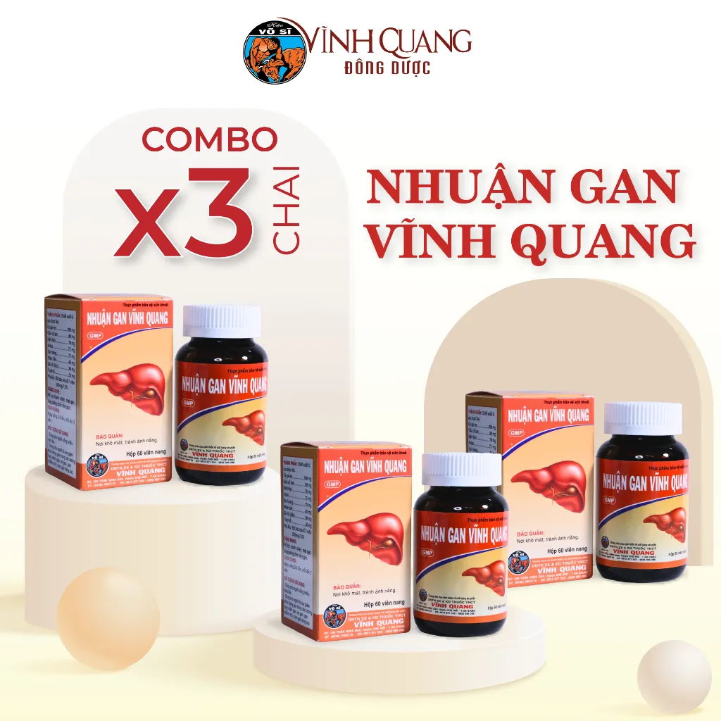 Ảnh Combo 3 Hộp Nhuận Gan VĨNH QUANG Hỗ trợ thanh nhiệt, tăng cường chức năng gan, gan nhiễm mỡ, 60 viên 1