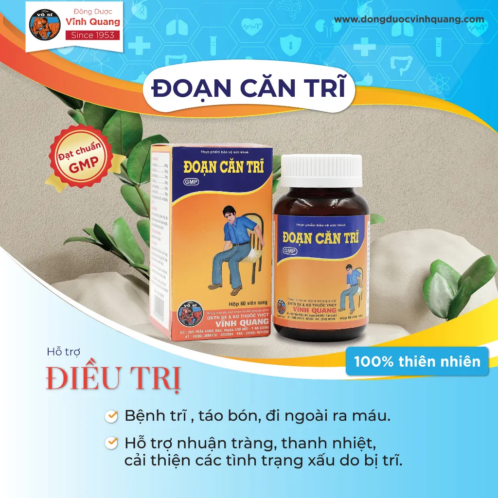 Ảnh Combo 3 Hộp Đoạn Căn Trĩ VĨNH QUANG - Hỗ trợ giảm trĩ nội, trĩ ngoại - Hộp 60 viên 4