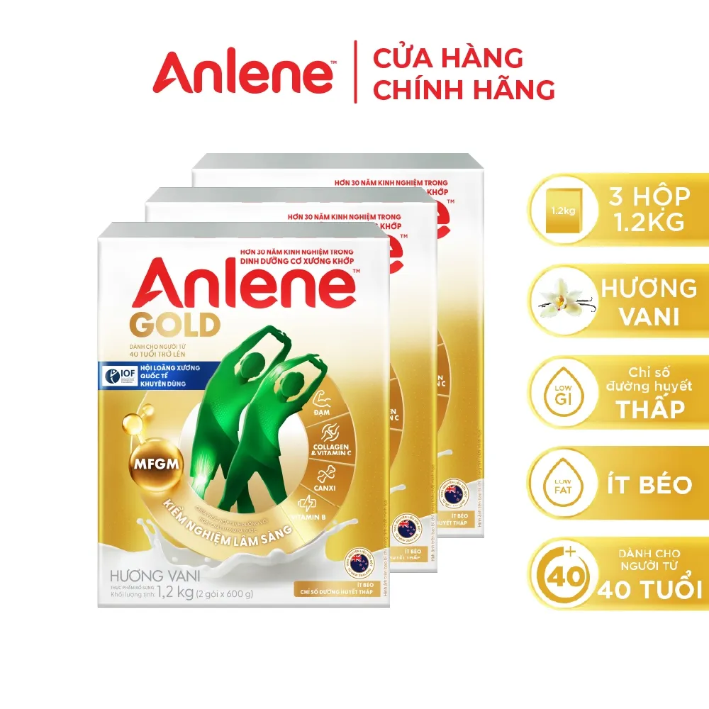 Ảnh Combo 3 hộp Sữa Bột Anlene Gold Hương Vani 1.2kg 3
