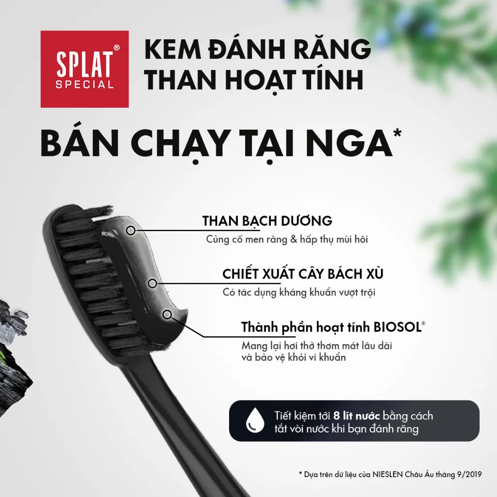 Ảnh Combo 3 Kem Đánh Răng Than Hoạt Tính SPLAT Blackwood Làm Trắng Răng, Thơm Miệng 75ml 2