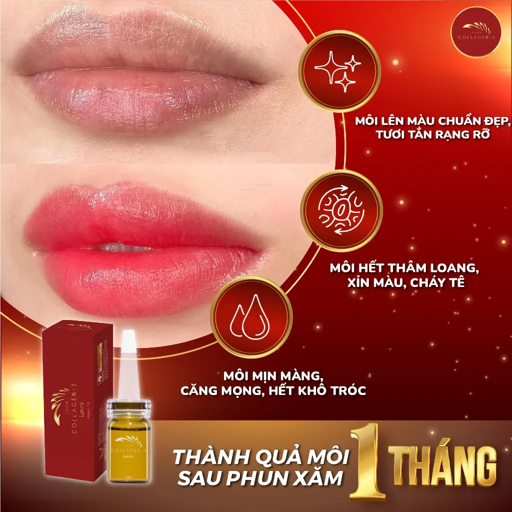 Ảnh Combo 3 Lọ Siêu Tinh Chất Vieskin Collagen Luxury Cao Cấp Dưỡng Kích Màu Môi Sau Phun Xăm Toàn Diện 4