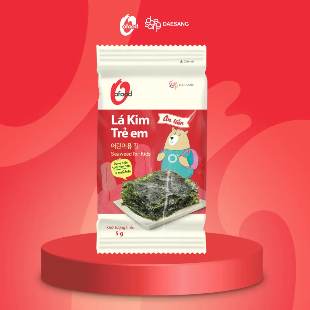 Ảnh Combo 3 lốc 3 lá kim ăn liền O'food dành riêng cho trẻ em gói 5g 2