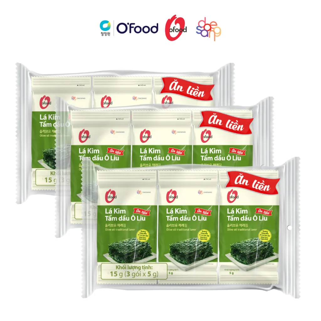 Ảnh Combo 3 lốc lá kim tẩm dầu oliu O'Food ( lốc 3) 1