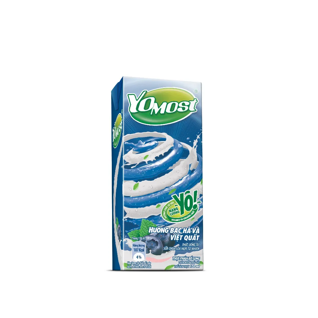 Ảnh Combo 3 Lốc Sữa chua lên men tự nhiên Yomost bạc hà - việt quất 4x170ml/lốc 2