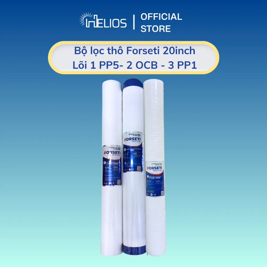 Ảnh Combo 3 lõi lọc đầu nguồn 20 inch FORSETI dùng cho cốc lọc 20inch 3