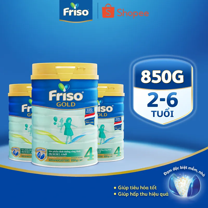 Ảnh Combo 3 Lon Sữa Bột Friso Gold 4 850g/lon 1