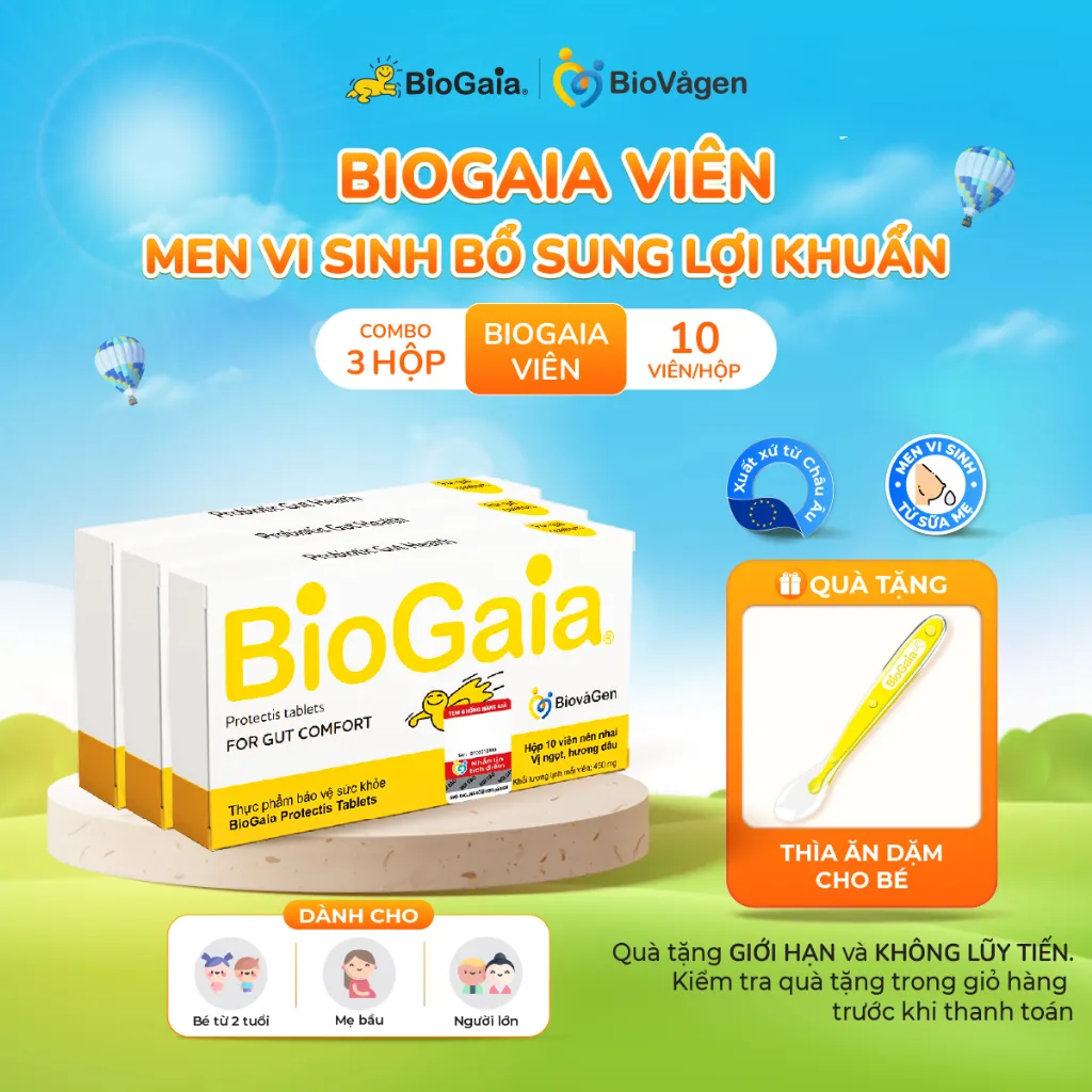 Ảnh Combo 3 men vi sinh BioGaia Protectis Dạng viên cải thiện hệ tiêu hóa Thụy Điển hộp 10 viên 1