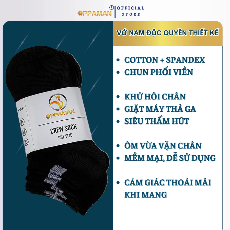 Review Combo 3 Đôi Tất Vớ Nam OPPAMAN OVT6: Thoáng Khí, Kháng Khuẩn, Chống Mùi Hôi