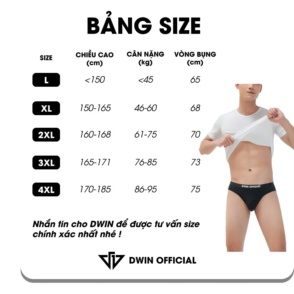 Ảnh Combo 3 quần lót nam DWIN sịp tam giác kháng khuẩn cao cấp boxer vải thun lạnh co dãn 4 chiều 2