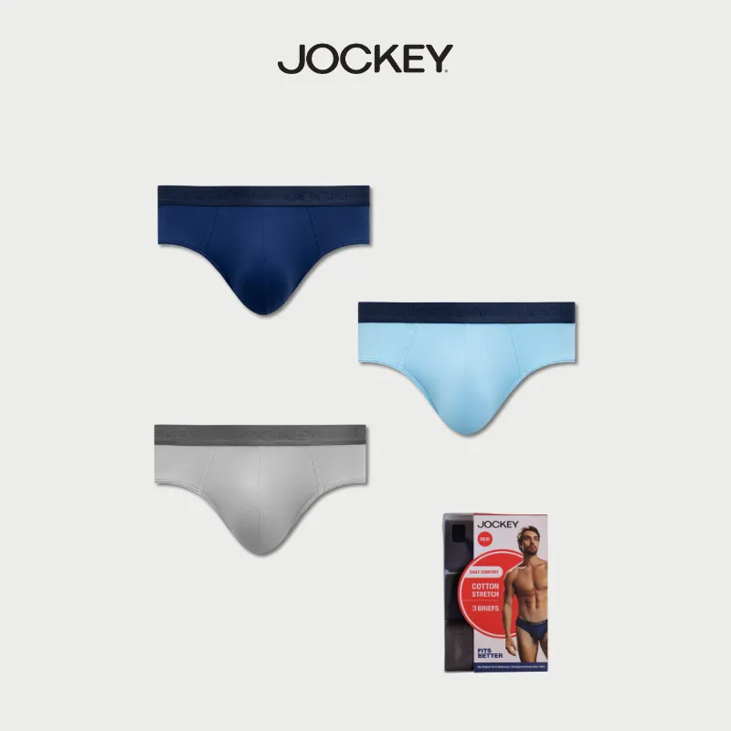 Ảnh Combo 3 Quần lót Nam Jockey Cotton 4 chiều dáng brief -  J4013 1