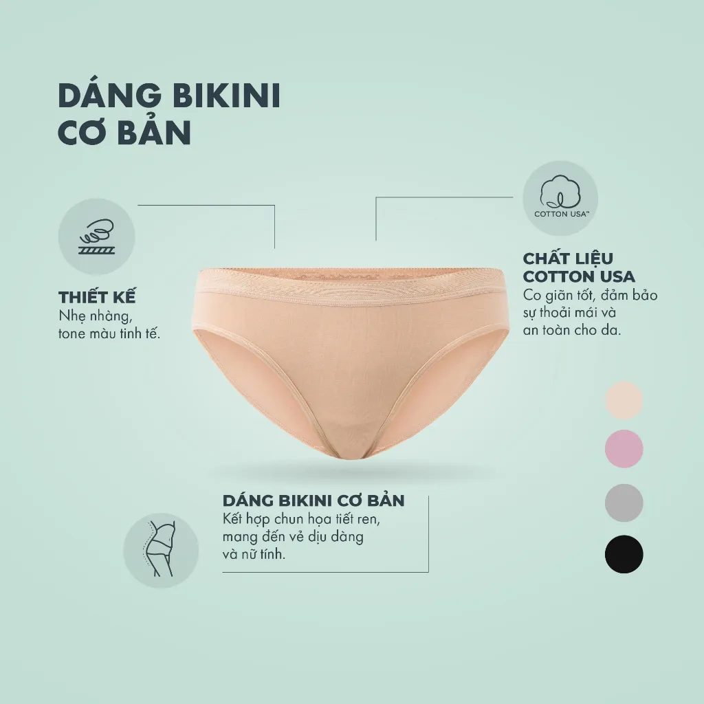 Ảnh Combo 3 quần lót nữ ONOFF cotton USA x Spandex mềm mịn, thoáng mát - 16UQ24A015 3