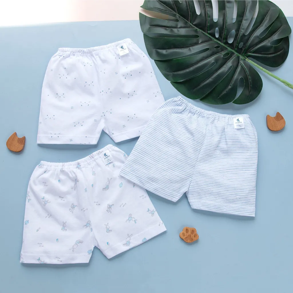 Ảnh Combo 3 Quần Ngắn Sơ Sinh MIOMIO Cho Bé Trai, Bé Gái (Từ 0 - 24 Tháng), Vải Cotton 4