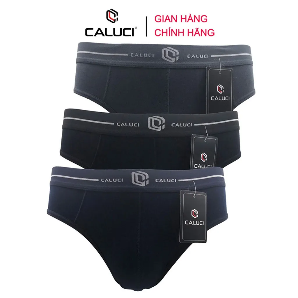 Ảnh Combo 3 quần sịp tam giác CALUCI CBF1801, vải Cotton mềm mại, xốp nhẹ, thoáng mát 1