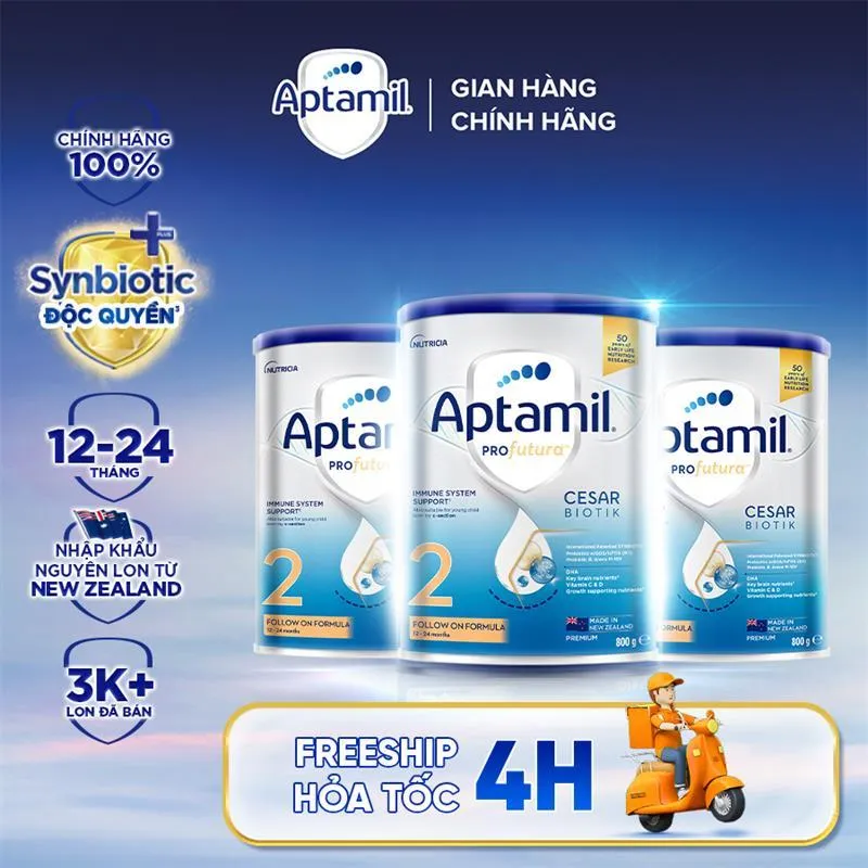 Ảnh Combo 3 Sữa bột Aptamil Profutura Cesarbiotik New Zealand số 2 - Synbiotic độc quyền 1
