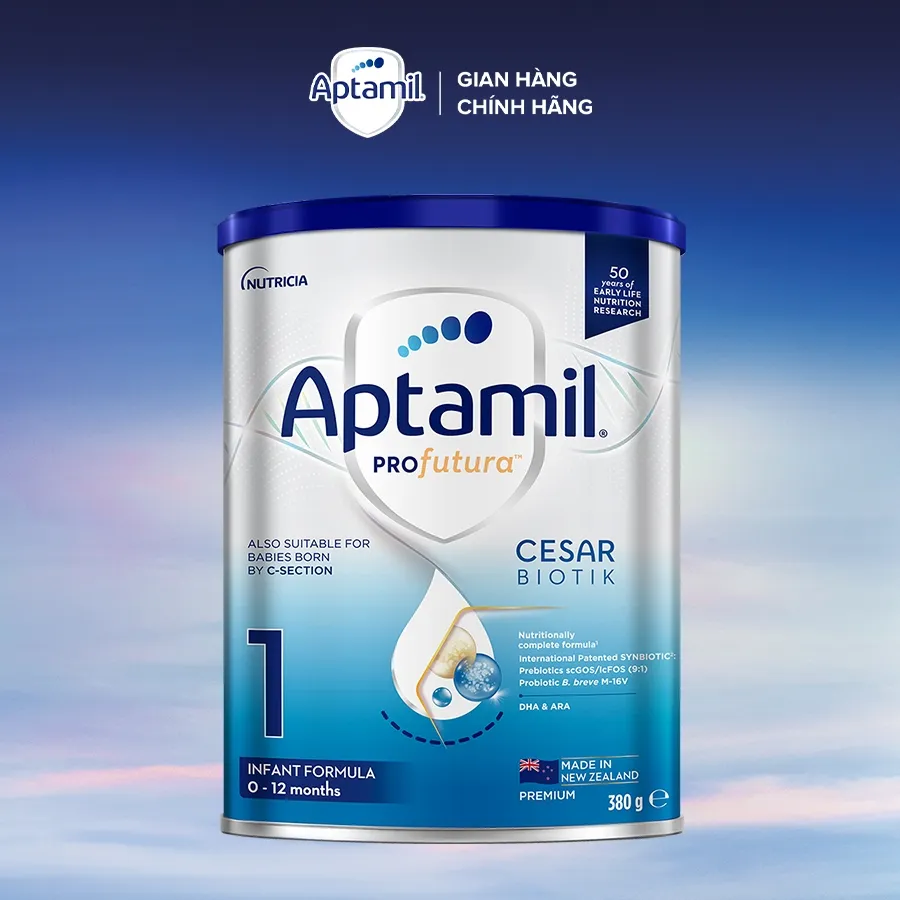 Ảnh Combo 3 Sữa bột Aptamil Profutura Cesarbiotik New Zealand hộp thiếc số 1 (380g) cho bé từ 0-12 tháng tuổi 2