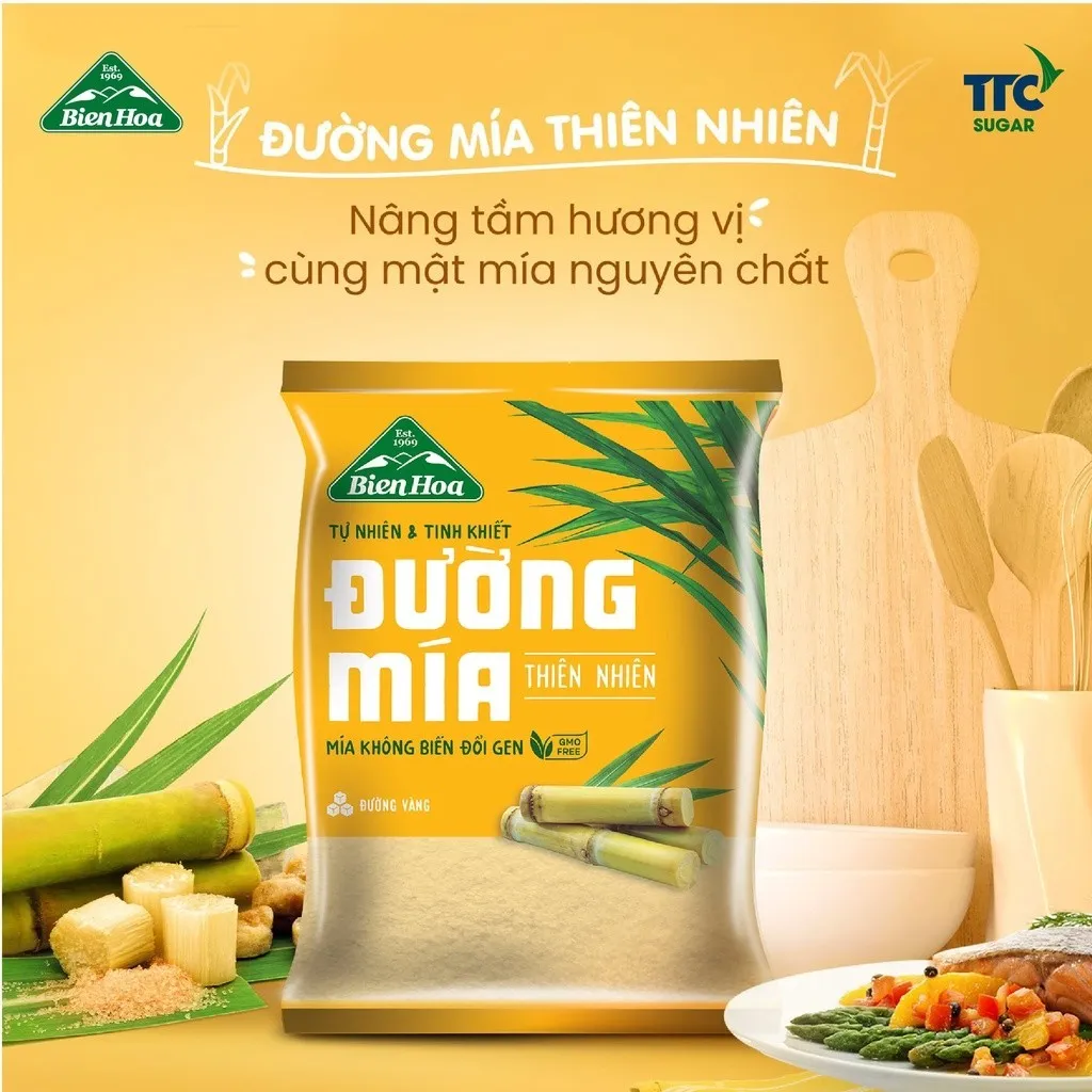 Ảnh Combo 3 Túi Đường mía thiên nhiên Biên Hòa 1kg/túi 1