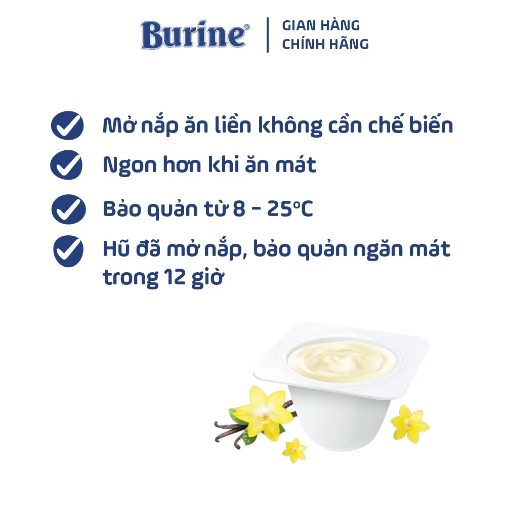 Ảnh Combo 3 Vỉ Pudding Ăn Dặm Burine Vị Vani Cung Cấp Vitamin, Bổ Sung Năng Lượng Cho Bé Lười Ăn, Chậm Lớn 4