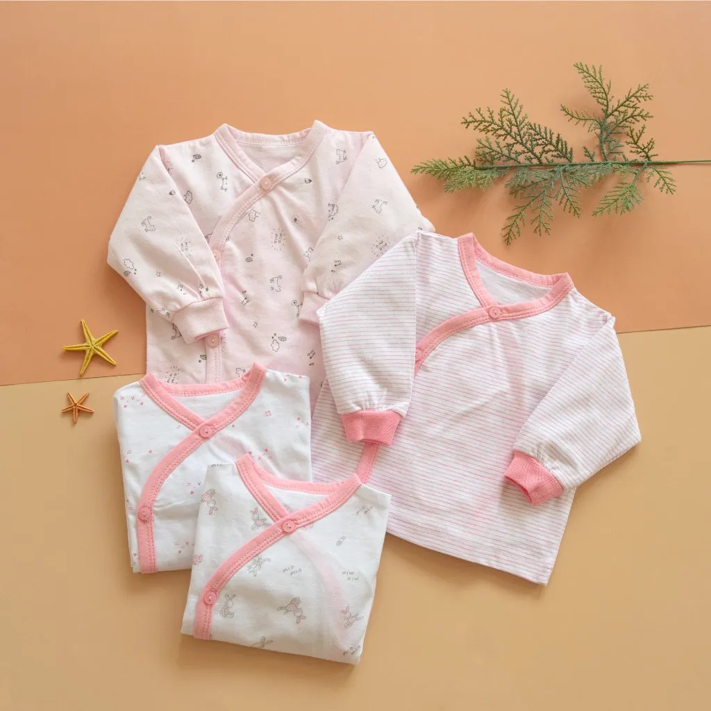 Ảnh Combo 4 Áo Sơ Sinh Dài Tay Cài Lệch MIOMIO - Cho Bé Trai, Bé Gái (Từ 0-3M), Vải Cotton 2