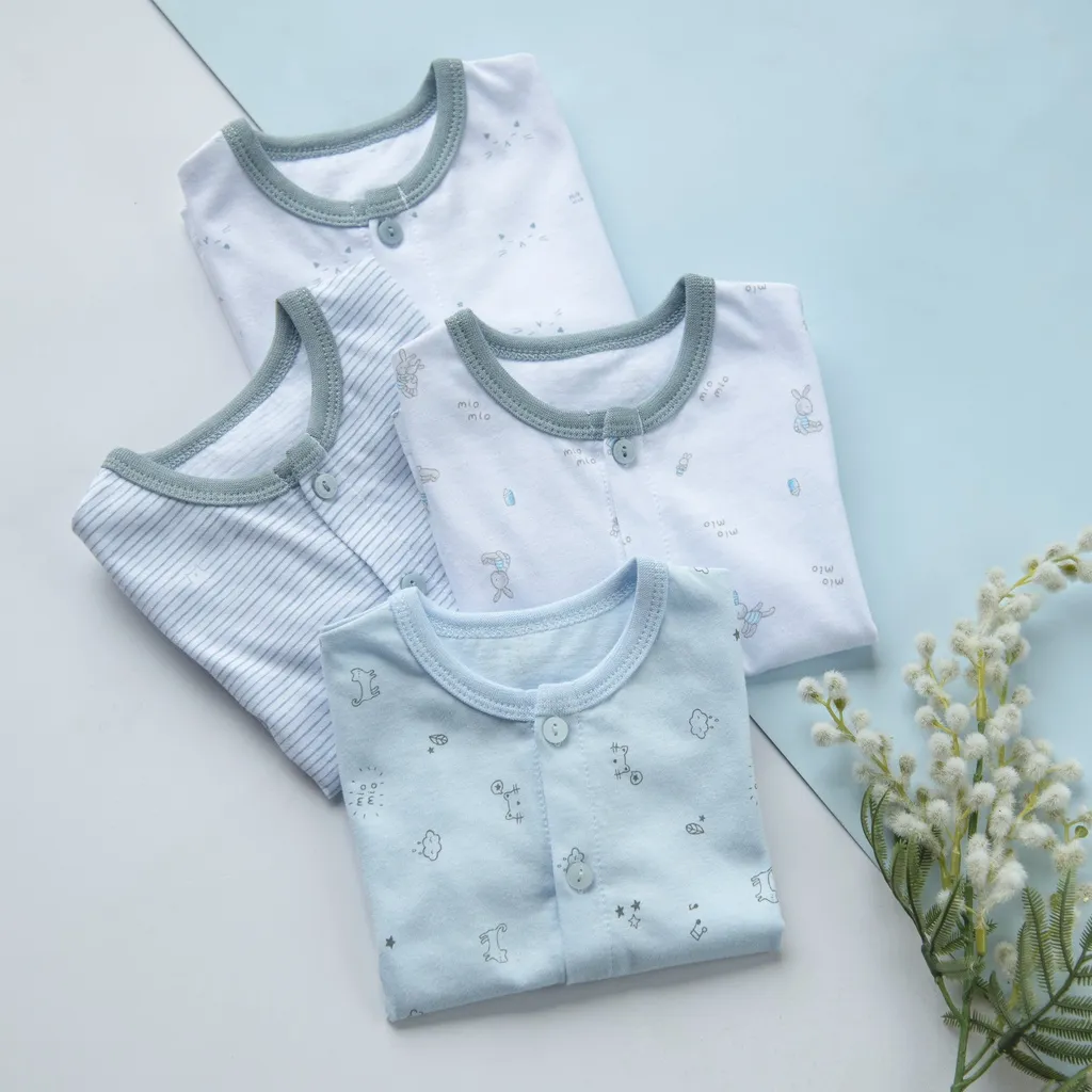 Ảnh Combo 4 Áo Tay Cộc Sơ Sinh MIOMIO Vải Cotton- Bé Trai,Gái (Từ 0-24 Tháng) Thiết Kế Mùa HèThoáng Mát 4