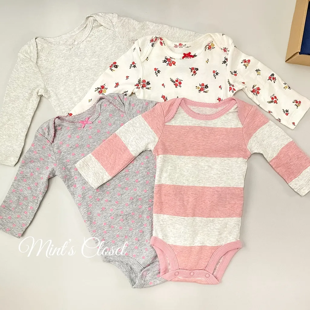 Ảnh Combo 4 cái bodysuit sơ sinh bé trai bé gái màu ngẫu nhiên chất cotton dưới 2 tuổi MINTSCLOSET MIMT'S CLOSET - BS6016 3