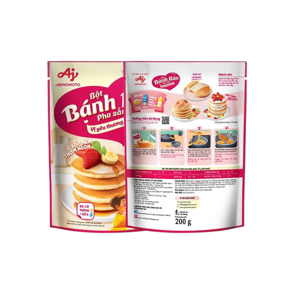 Ảnh Combo 4 Gói Bột Bánh Rán Pha Sẵn Vị Truyền Thống Ajinomoto 200g/Gói 1