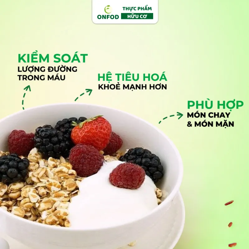 Ảnh Combo 4 gói yến mạch hữu cơ ONFODHafer Flocken cán dẹt cán vỡ ăn kiêng giảm cân cho bé ăn dặm 4