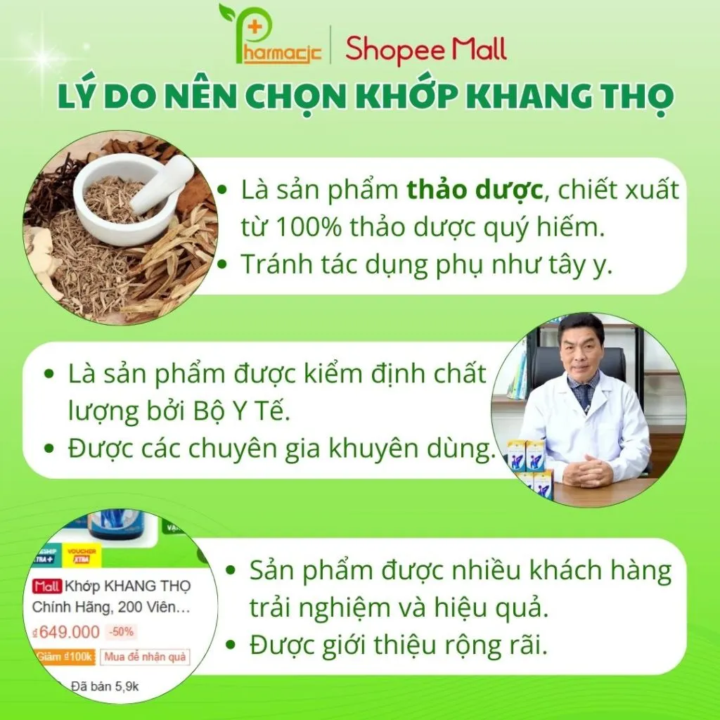 Ảnh Combo 4 Hộp Khớp KHANG THỌ Giảm Đau Nhức và 2 Xịt Xoa Bóp Khang Thọ 4