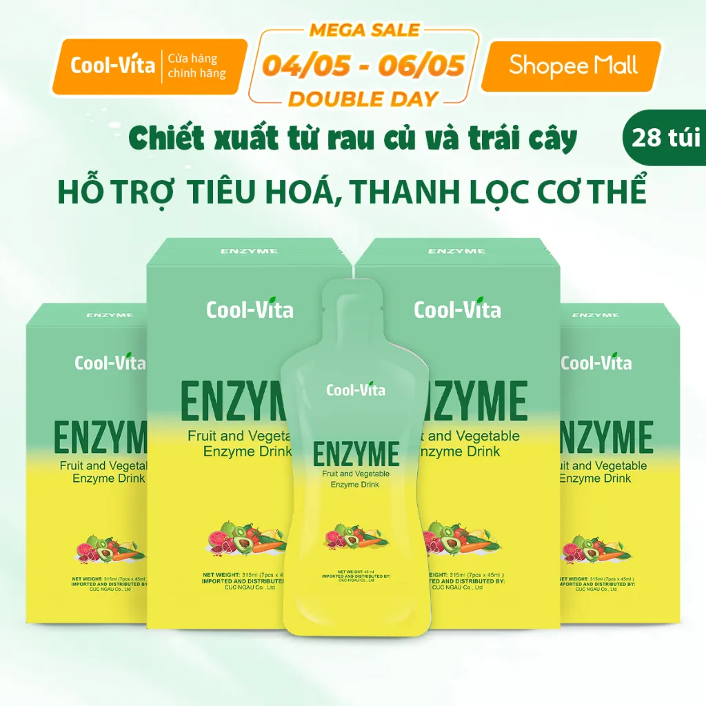 Review Combo 4 Hộp Nước Uống Enzyme Coolvita | Hỗ Trợ Tiêu Hóa, Thanh Lọc Cơ Thể