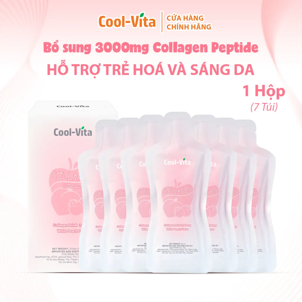 Ảnh Combo 4 Hộp Nước Uống Collagen Peptide Hỗ Trợ Trẻ Hóa Sáng Da, Cải Thiện Sức Khỏe Cho Tóc Móng Coolvita 2