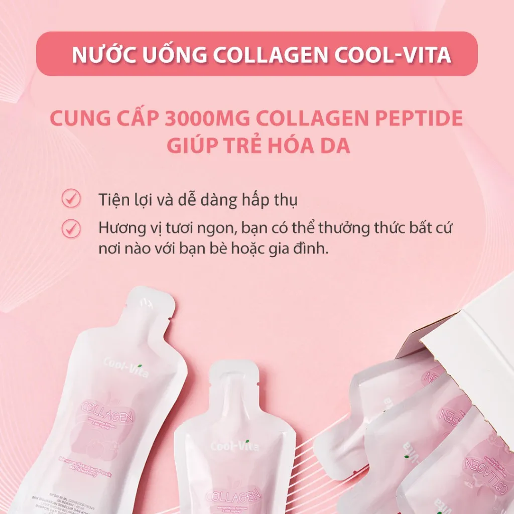 Ảnh Combo 4 Hộp Nước Uống Collagen Peptide Hỗ Trợ Trẻ Hóa Sáng Da, Cải Thiện Sức Khỏe Cho Tóc Móng Coolvita 4