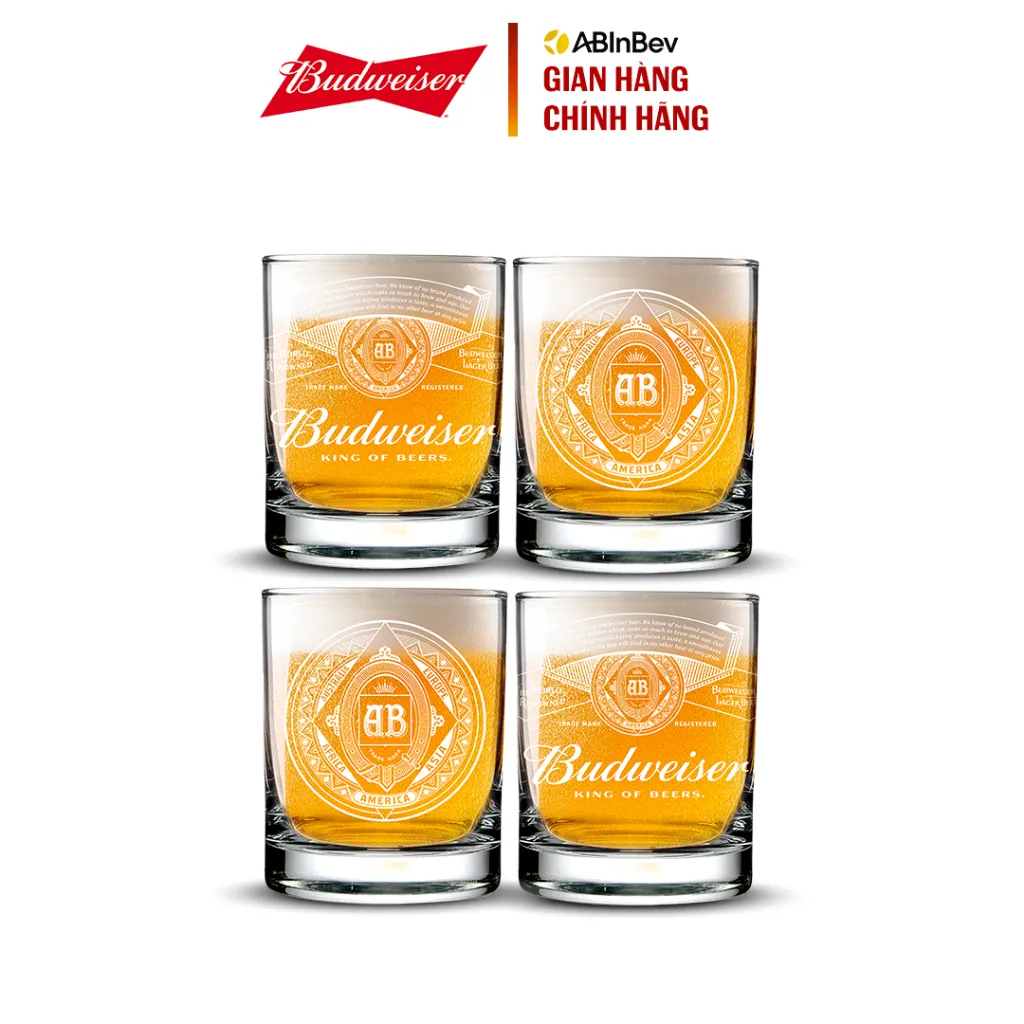 Ảnh Combo 4 Ly Thủy Tinh Budweiser 325ml 1