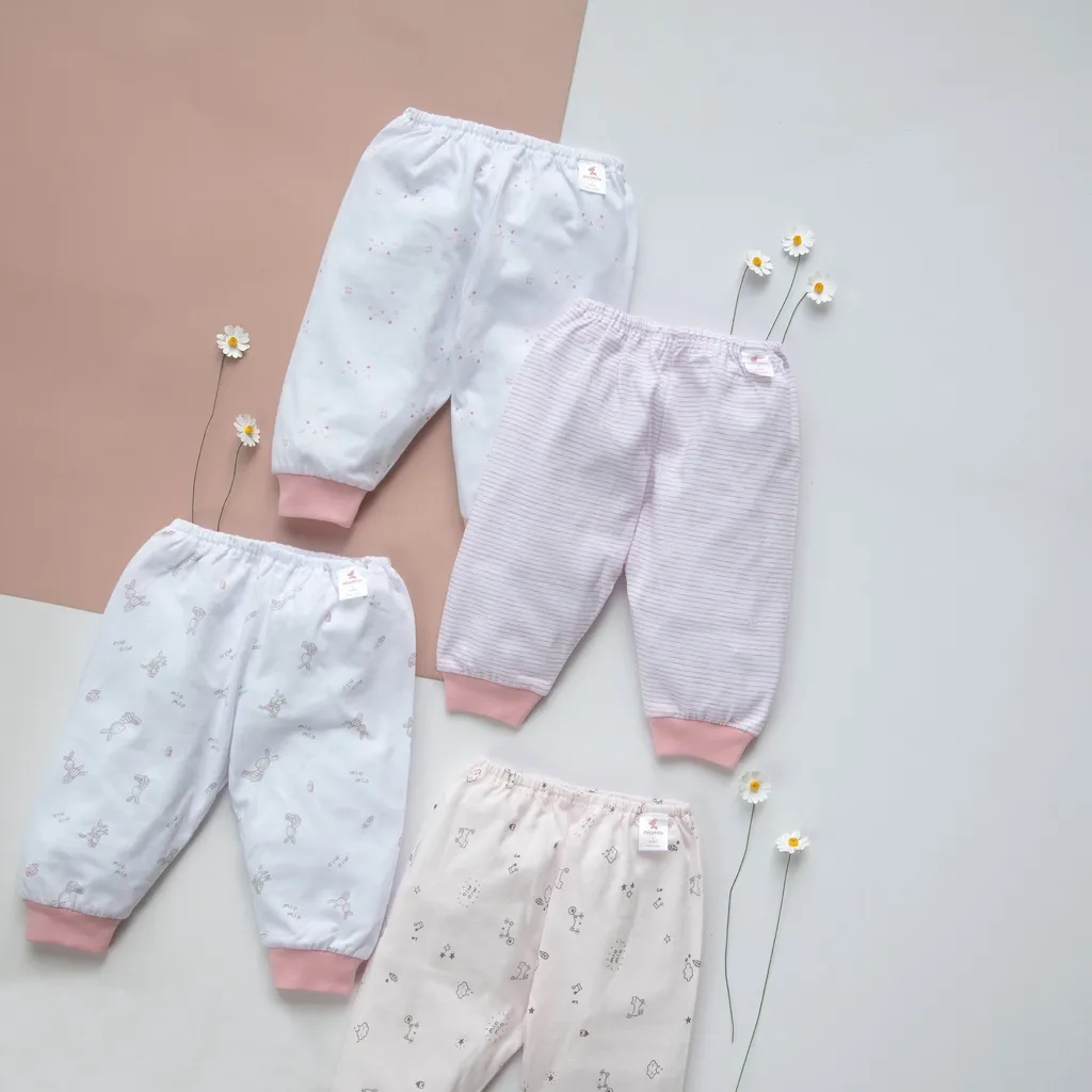 Ảnh Combo 4 Quần Dài Sơ Sinh MIOMIO Cho Bé Trai, Bé Gái (Từ 0 - 24 Tháng), Vải Cotton 1