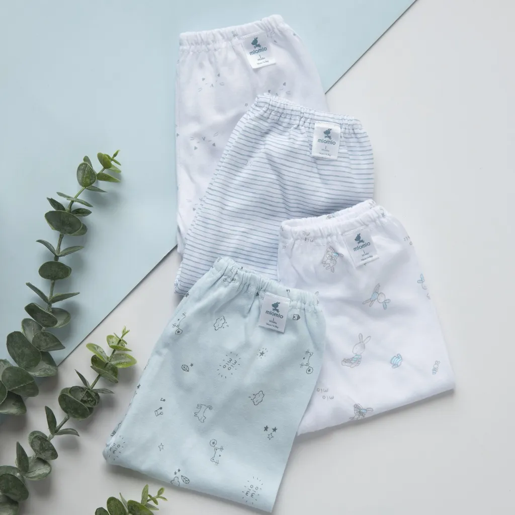 Ảnh Combo 4 Quần Dài Sơ Sinh MIOMIO Cho Bé Trai, Bé Gái (Từ 0 - 24 Tháng), Vải Cotton 3
