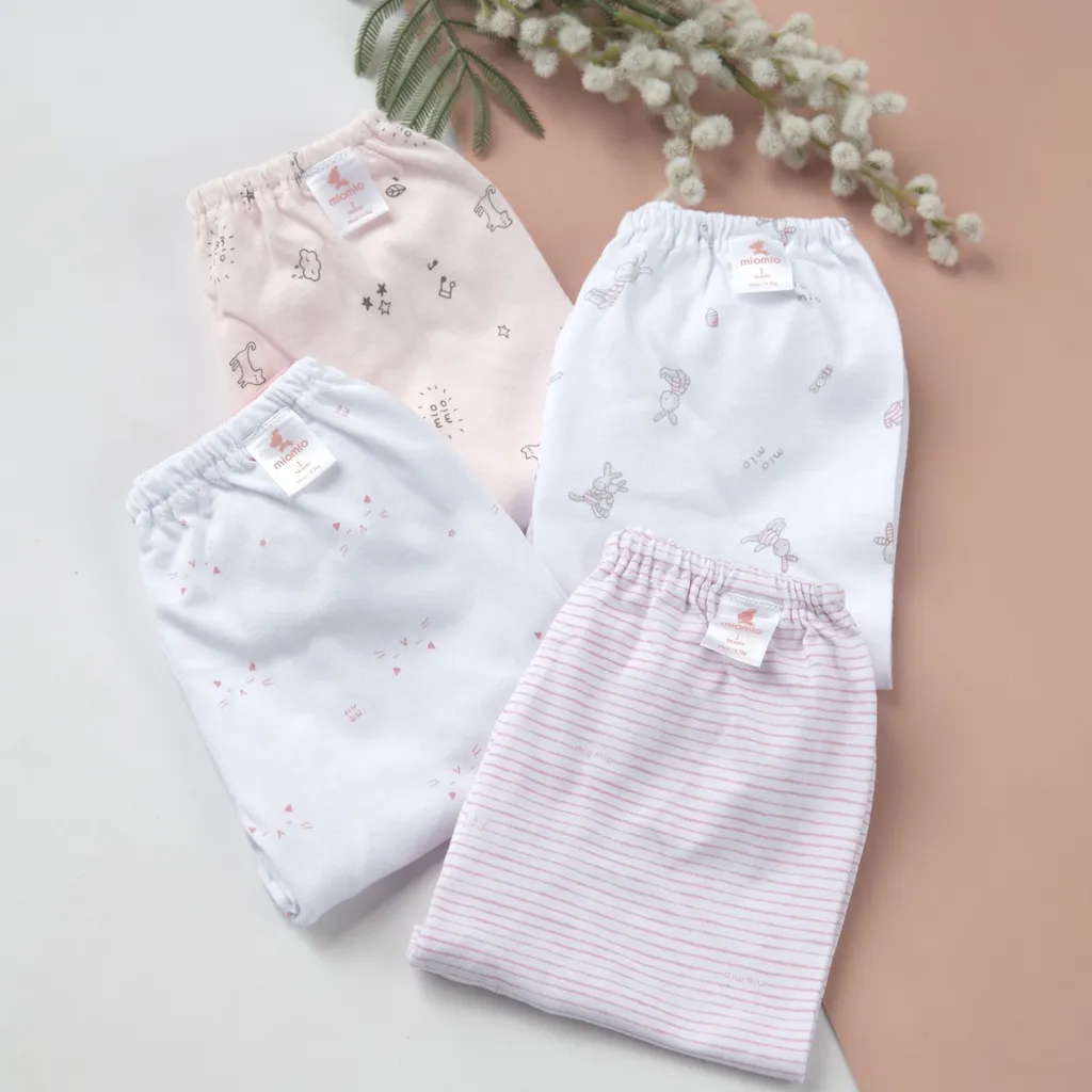 Ảnh Combo 4 Quần Dài Sơ Sinh MIOMIO Cho Bé Trai, Bé Gái (Từ 0 - 24 Tháng), Vải Cotton 4