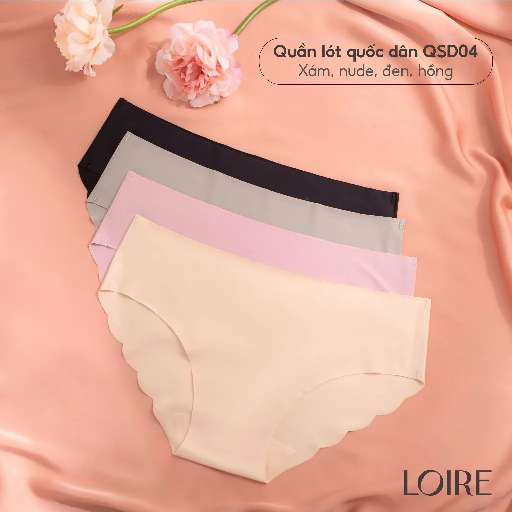 Ảnh COMBO 4 Quần Lót Su Đúc Mát Lạnh Thiết Kế Chữ V Không Đường May Không Lộ Viền Khi Mặc Loirechic QSD04 - Màu Da 1