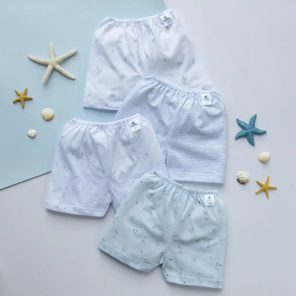 Ảnh Combo 4 Quần Ngắn Sơ Sinh MIOMIO Cho Bé Trai, Bé Gái (Từ 0 - 24 Tháng), Vải Cotton 2