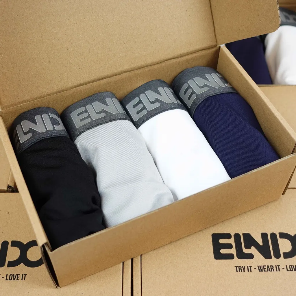 Ảnh Combo 4 quần sịp đùi ELNIDO (màu ngẫu nhiên) chất liệu cao cấp thoáng mát, vải thun lạnh EDS-01 (không kèm hộp) 3