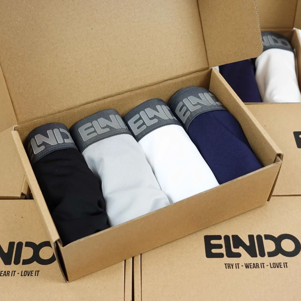 Ảnh Combo 4 quần sịp đùi ELNIDO (màu ngẫu nhiên) chất liệu cao cấp thoáng mát, vải thun lạnh EDS-01 (không kèm hộp) 4