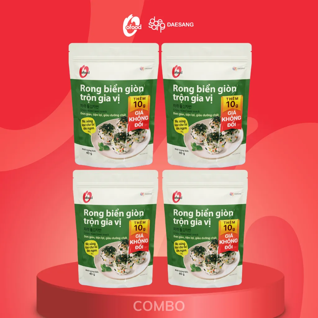 Ảnh Combo 4 rong biển giòn trộn 4 vị O'food 1