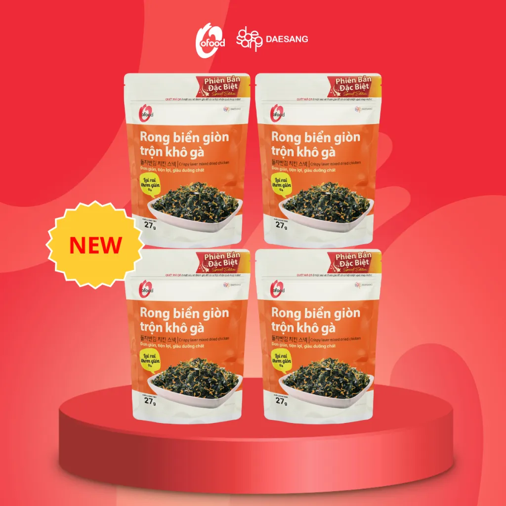 Ảnh Combo 4 rong biển giòn trộn 4 vị O'food gói 27g, ăn vặt, trộn cơm 2